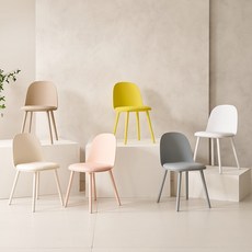 제이픽스 MJ 화이트 패브릭 인테리어 카페 식탁 의자, 크림 1p, 1개