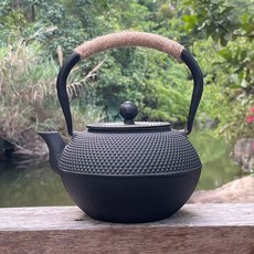 무쇠 차 우리기 캠핑 주철 클래식 우리기용 주물 빈티지, 1개, 1200ml, 클래식 철제 뚜껑 (올드 워리어)