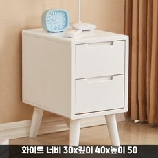 미니 원목 침대 협탁 슬림 20 25 30cm 폭 북유럽 스타일, 1개, 16_화이트