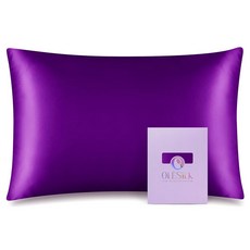 OLESILK 용 100% 멀베리 실크 베개 좋고 야간 지퍼가 아이보리 있는 부드러우며 33 45.7CM(1 커버 (1팩 X 커버 방 숨겨진 수면 여행용 통기성이, 1pc Toddler 13'' x 18'', 바이올렛.