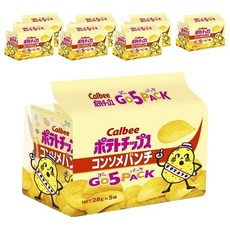 Calbee 卡樂比 卡樂先生清湯風味洋芋片 5包入, 140g, 8袋