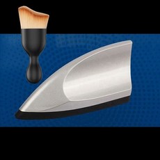 자동차 샤크 안테나 데코 자동차 인테리어 안테나 다용도 먼지 브러쉬 세트, 실버