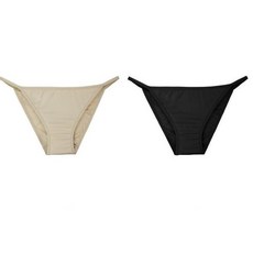 뉴웨이브 수영복 이너팬티 비키니 이너 속옷 2P 세트, 스킨+블랙