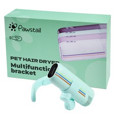 寵物吹風機 狗狗猫咪吹水機 - 泰迪洗澡美容適用 掛脖式設計 解放雙手 高濃度負離子 恆溫智能控溫, 1個, 110v電壓海外用綠色