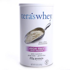 Tera's Whey 乳清蛋白粉, 不加糖的, 340克, 1個
