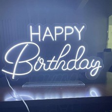 LED글씨조명 네온사인무드등 생일 축하 발광 네온 사인, 겸용 모델 화이트, H_70cm