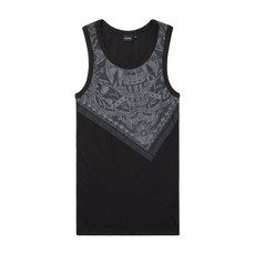 [아캄] Scarf Printed Sleeveless (Black)