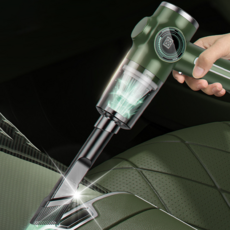 手持無線吸塵器 大功率 車家兩用, 軍綠色, 充電款雙濾芯