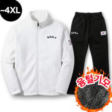 macci (마찌) 히트포뮬러 ROKA 자수 코리아 아미 보아털 기모 로카 후리스 집업 트레이닝 바지 상하의 세트 (정품)