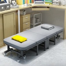 TaiStar 1인용 침대 사무실 낮잠 침대 간이 경량 캠핑 침대 접이식 침대T856-046, 회색