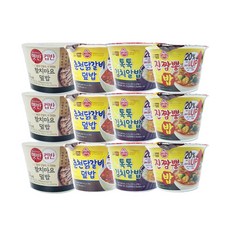 CJ 컵반 참치마요덮밥3입+오뚜기 컵밥 닭갈비덮밥3입+김치알밥3입+진짬뽕밥3입, 1세트