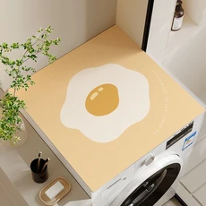 세탁기 건조기 상단 커버 미드 센추리 모던 아트 고양이 먼지 방지 냉장고 천 미끄럼 린넨 차단 수납 포켓 포함