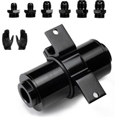 10 마이크론 인 연료 필터 6AN 8AN 10AN 어댑터 및 50 범용 브래킷 클램프 - 블랙