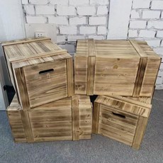 下殺價 工業風收納箱 實木帶蓋木盒子 創意裝飾木箱 長方形戶外道具復古木箱, 舊木色,長50*寬32*高22