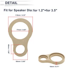 XAutohaux 스피커 스페이서 링 어댑터 듀얼 장착 브래킷 1 "1.2" 용 개, 04 for 1.2 inch 3.5inch