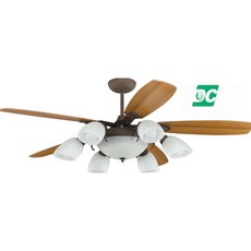 （修一）吊扇60吋 吊扇52吋 原木白 7款式 DC吊扇 吊扇燈 60吋 6 1夜燈 遙控 台灣製, 柚木仿古,dc52吋