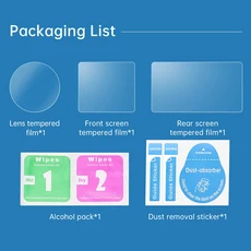 TELESIN DJI Osmo 액션 3 용 강화 필름 화면 보호 렌즈 방진 유리 카메라 액세서리, 01 China Mainland, 01 Package A