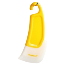 班恩矽膠醬料清潔刮刀，食品級材質耐高溫，輕鬆刮除油汙殘渣，廚房清潔好幫手, 黃色+白色, 1個