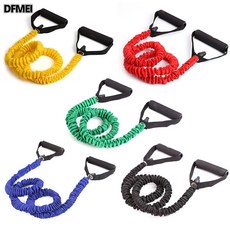 QRU 一字拉力繩防斷布套一字拉力器阻力帶彈力繩瑜伽拉力管瑜伽健身, 黃(10磅)