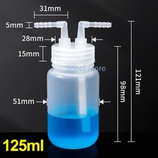 125ml/250ml/500ml/1000ml 세척 병 폴리에틸렌 PP 투명 플라스틱 가스 실린더 액체 실험실 분배용, 06 latex tubing-100cm