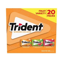 트리덴트 무설탕 자일리톨 껌 다양한 종류 (1박스 x 20개입), 과일맛, 1박스, 532g