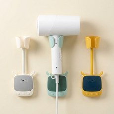 MRC 무타공 고정식 드라이기 자바라 핸즈프리 거치대, 1개, 화이트