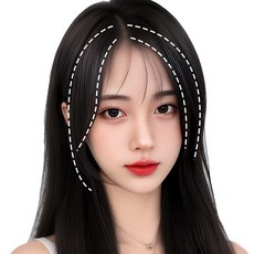 지비킹 여자 옆머리 가발 양쪽세트 인모 100% 25cm, 1개, 검정