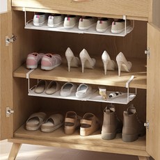 마코제이 내맘대로 길이조절 신발정리 다용도 선반, 13cm 화이트, 1개