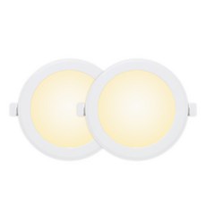 라인라이팅 LED 에코 5인치 다운라이트 15w 방습 (주광 전구 주백), 2개, 전구색(노란빛)