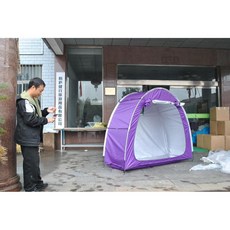 베이지 야외 자전거 텐트 수납 공간 오토바이 캐노피, 별도의 보라색 페인트 은색 자전거 텐트, 1개