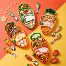 당근 플레이트 실리콘 어린이 아기 그릇 유아식 흡착, 1개, 핑크 흡착 플레이트