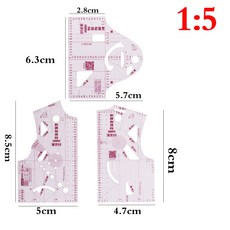 눈금자 미니 도구 양재 재봉용 3 플라스틱 패턴 재봉 디자인 의류 개 디자인 재단사 DIY