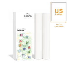 A4/US Letter 감열지 롤 영수증/ 라벨/사무용 빠른 건조 A40/M08F/X8 프린터와 호환 가능, 04 2R US Letter