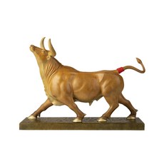 銅作TUMZUO 勁牛 高溫著色 全黃銅手工打造 銅雕 居家裝飾 擺設