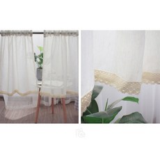 롱스팜 린넨 레이스 커튼 (150x45cm) 홈인테리어