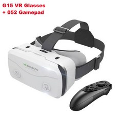 자이언트 스크린 가상현실 안경 HD 3D 영화 VR 헬멧 4.7-7 인치 휴대폰, 1개, 2) G15 VR-052 Gamepad