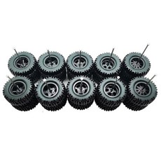 5세트 1/64 오프로드 휠 및 타이어 세트 64 스케일 1개 대형 트럭 수정 5가지 스타일 림(타이어 직경 17.2mm(0.68인치/0.68인치) (실버), 블랙