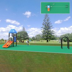 더블 짚라인 놀이기구 광장 놀이터 야외 키즈 펜션, 더블 슬라이드