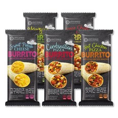 [BURRITO] 멕시코 대표간식 브리또 5종 알뜰세트 콤비/고구마/스파이시/하와이안/핫치킨-2팩씩, 상세페이지 참조, 125g