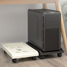 휴템 컴퓨터 본체받침대 데스크탑 받침대 컴퓨터다이 PC받침대 본체거치대, 블랙, 1개