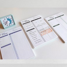 타임박스 100매 별 타임 투두리스트 일론머스크 하루 시간 계획표 트래커 플래너 A5, 1개, 블루-10분단위