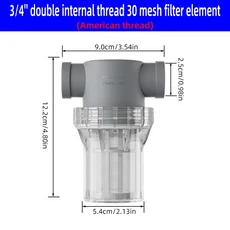 NPT 스레드 304 스틸 필터 스크린 80 메쉬 프리 1/2 인치 수 파이프, 11 NPT F 0.75in 30 mesh
