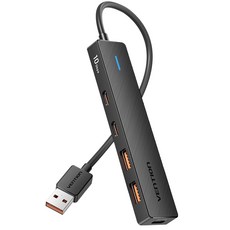 벤션 USB 3.2 10Gbps 2C 2A USB 멀티 허브, 1개, 블랙