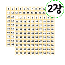 동화다 다용도 1-100 스티커, 2개, 100개입