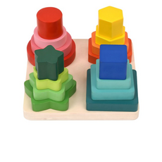 오즈토이 목제 4단 4층 모양 도형끼우기 블록 16p, 1 COLOR, 1세트