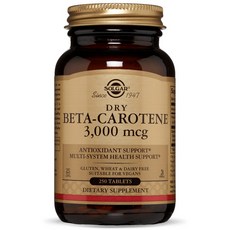 SOLGAR 乾燥β-胡蘿蔔素 3000mcg 無麩質 無糖錠劑, 250 件, 1個, 詳情請參考