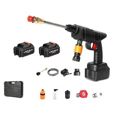 1200W大功率無線洗車機，128V高壓清洗機，送全套配備，洗車水槍洗窗機, 【送全套配備】+原廠電池x2+洗車機套組