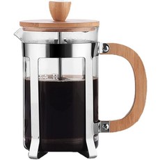XARONF 프렌치 프레스 커피차 메이커 스테인리스 필터 0.35L 고보로실리케이트 내구성 대나무 손잡이 소형 커피 메이커사이즈: 350mm
