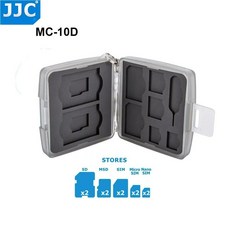 JJC SD CF TF SIM 나노 SIM 카드 방수 카메라 메모리 카드 보관 케이스 컴팩트 터프 박스, MC-10D