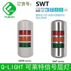 QLIGHT SWTEL-3-24-RAG 壁掛式LED信號燈 帶蜂鳴器 3層 AC/DC24V 附認證, 1個, 3層RAG紅黃綠,AC220V&不帶蜂鳴器